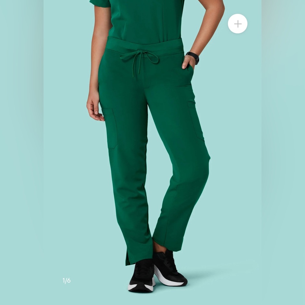 Mandala scrubs hunter green cargo scrub pants, size medium
